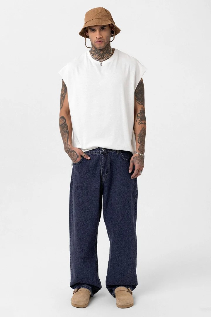 Baggy Fit Jeans Dark Blue