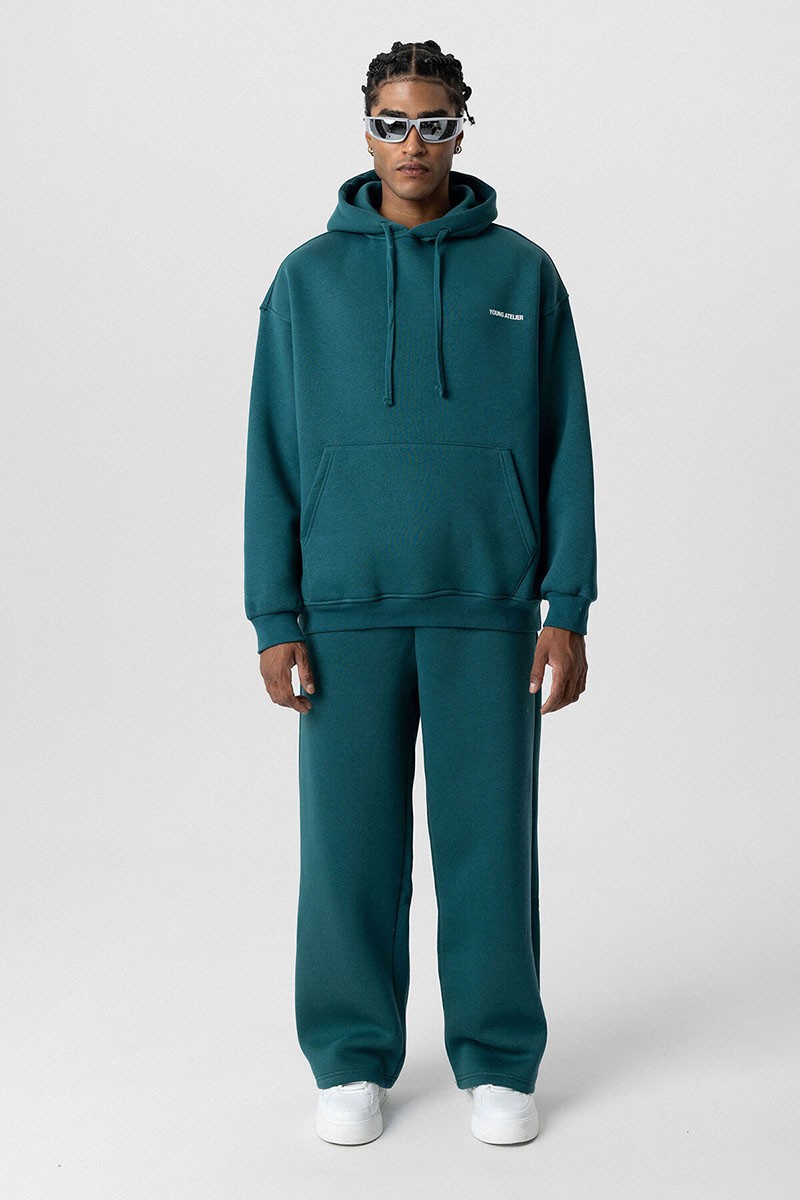 YOUNG ATELIER PRINTED OVERSIZE TRACKSUIT PETROL