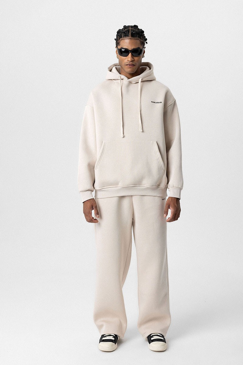 YOUNG ATELIER PRINTED OVERSIZE TRACKSUIT STONE