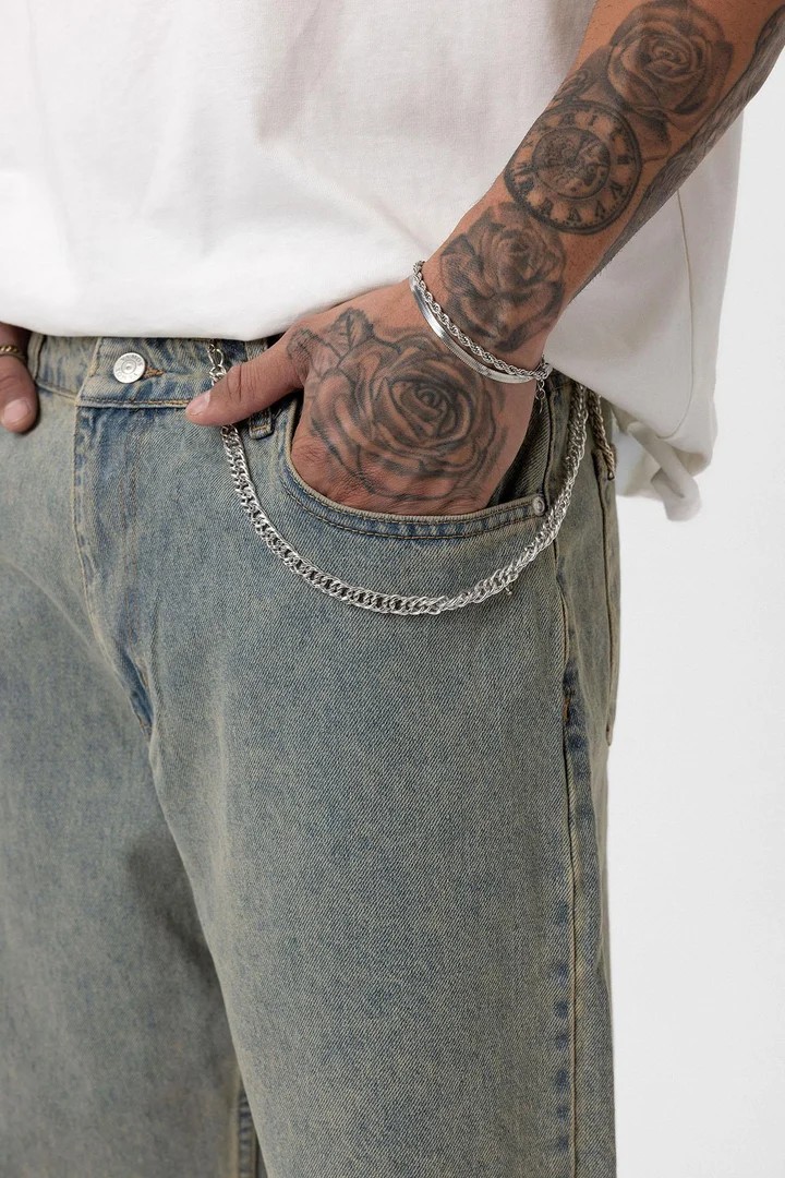 Baggy Fit Jeans Yellow Tint