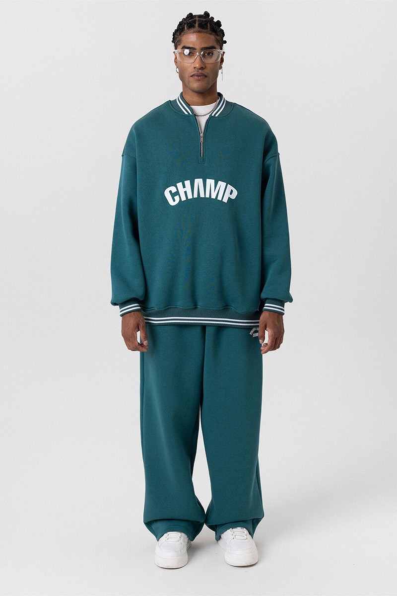 OVERSIZE TRACKSUIT WITH WRITTEN DETAILED PETROL