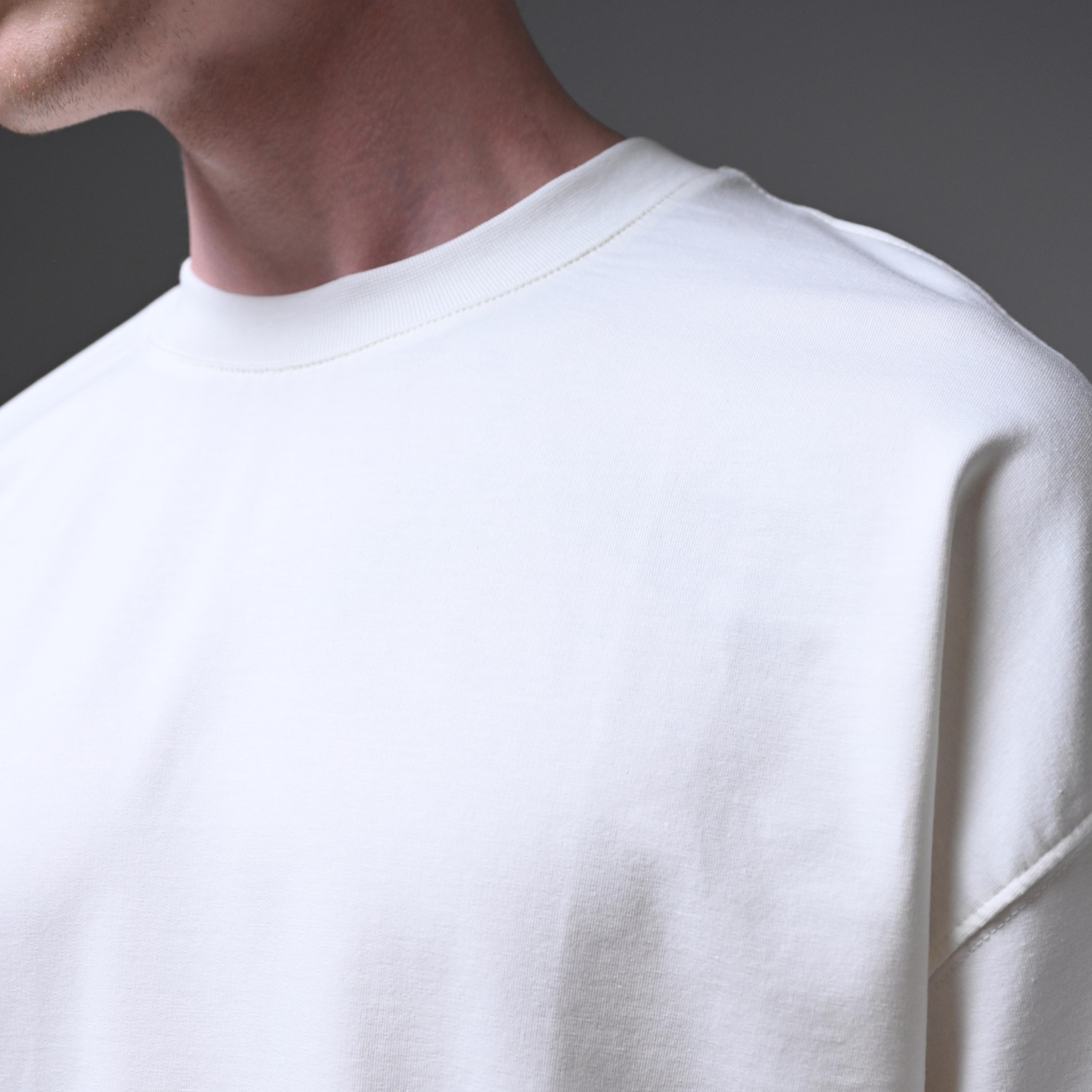 BASIC OVERSIZED COTTON T-SHIRT-WHİTE