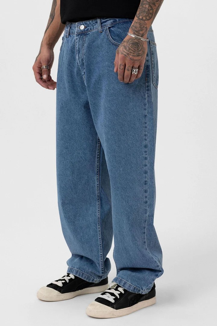 Baggy Fit Jeans Blue Melange