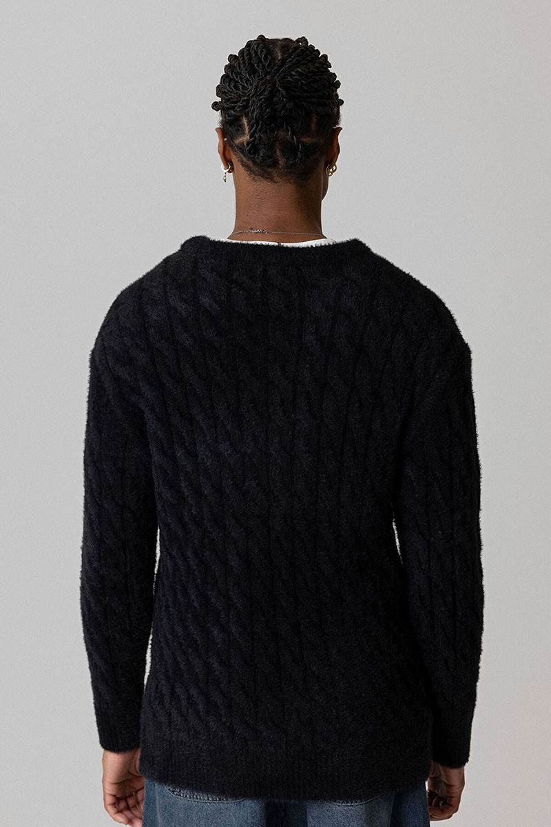 OVERSIZE KNITWEAR SWEATER-BLACK