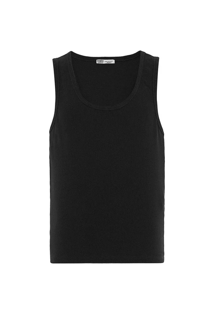 Basic Tank Top Camisole Undershirt Black