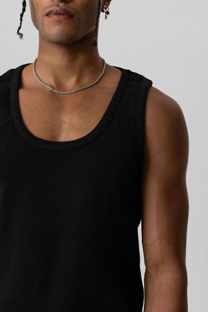 Basic Tank Top Camisole Undershirt Black