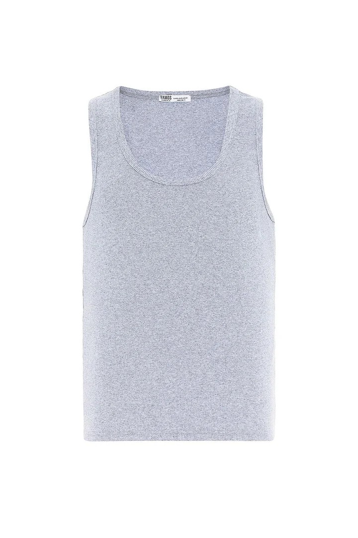 Basic Tank Top Camisole Undershirt Gray Melange