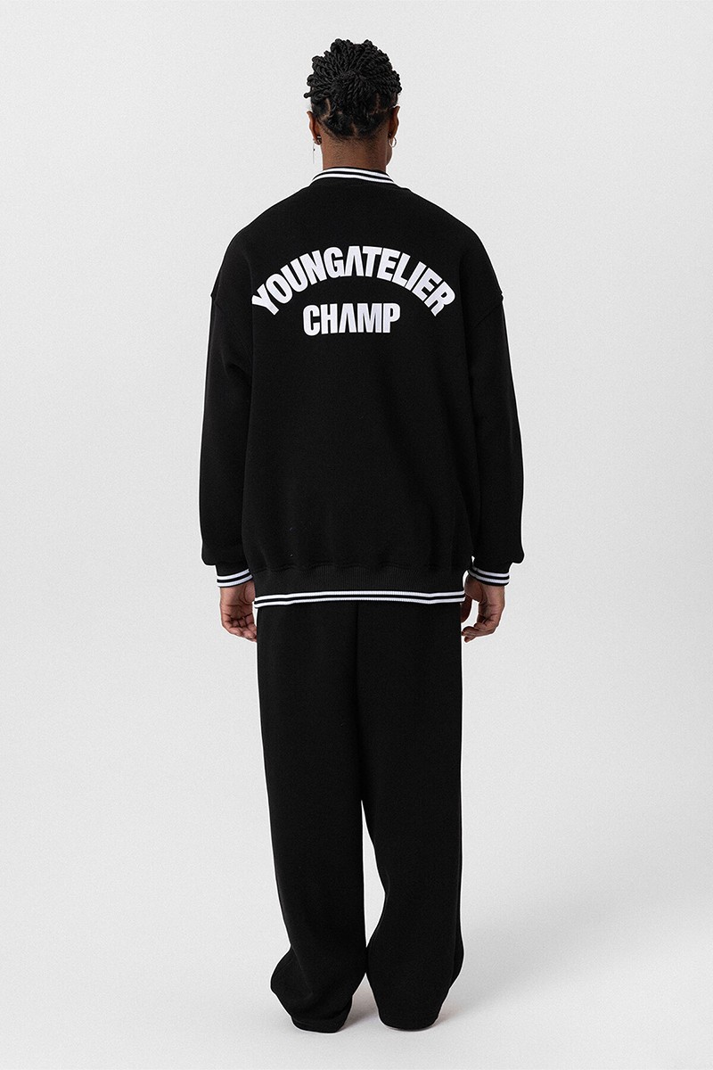 OVERSIZE TRACKSUIT WITH WRITING DETAILED BLACK