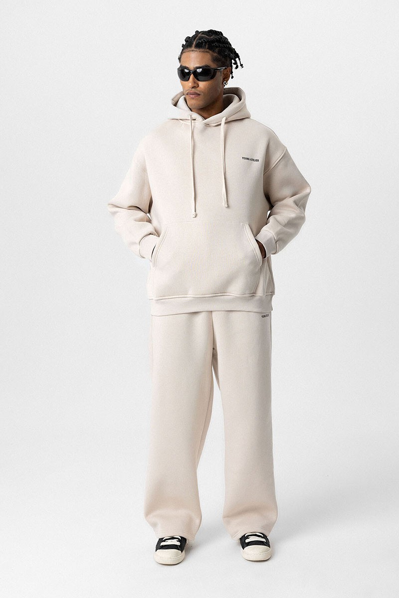 YOUNG ATELIER PRINTED OVERSIZE TRACKSUIT STONE