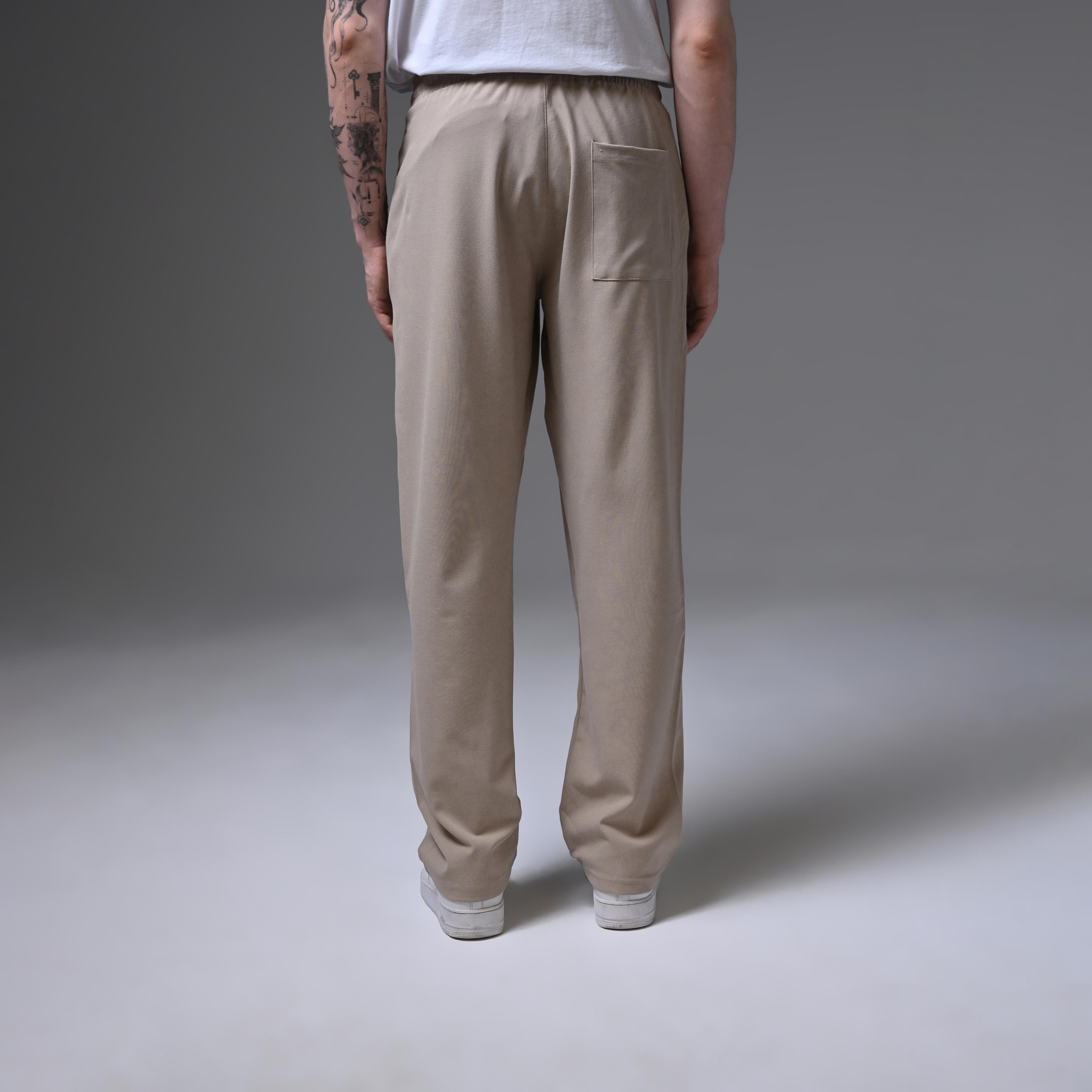 BAGGY FİT FABRİC TROUSERS-STONE