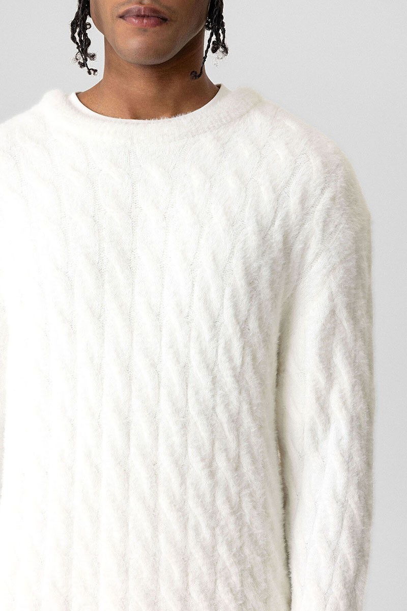 OVERSIZE KNITWEAR SWEATER-BONE