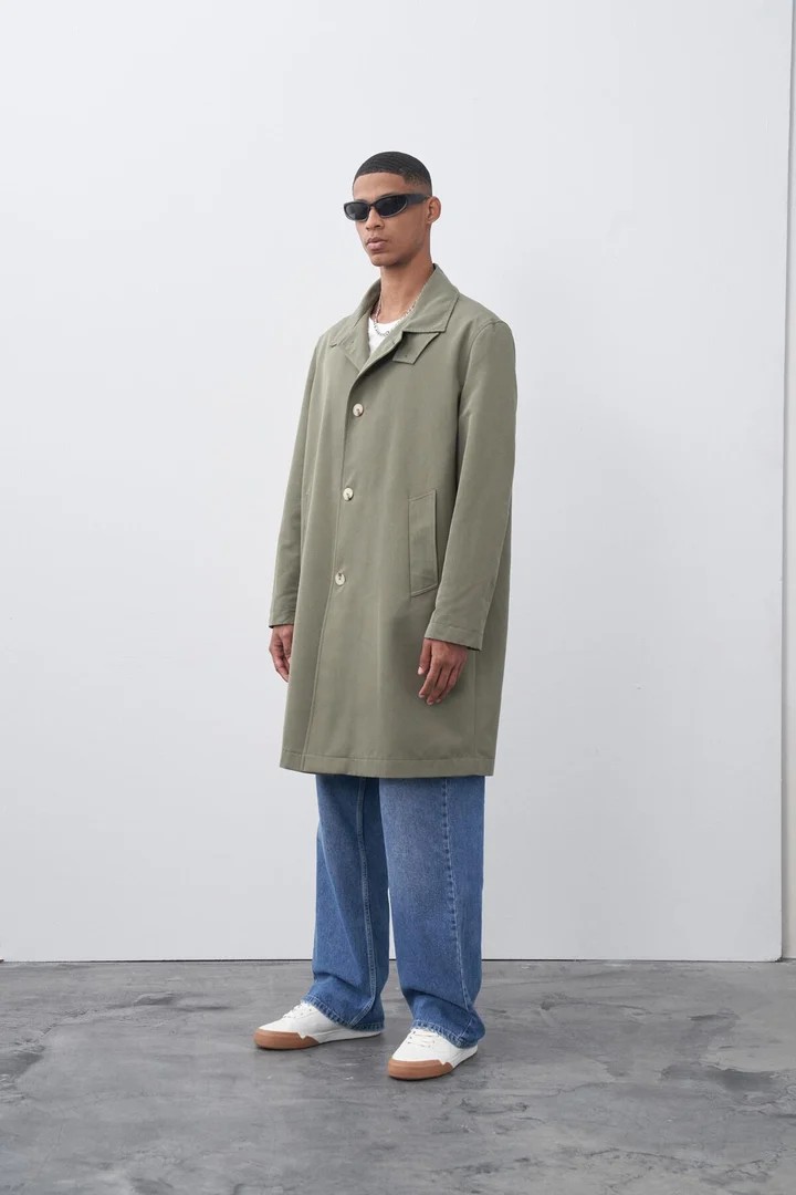 Mink Oversize Trench Coat Khaki