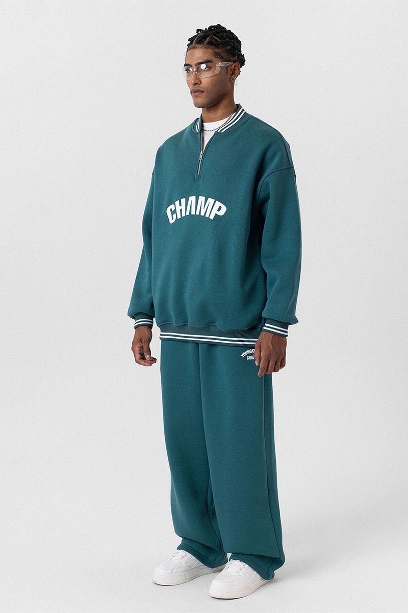 OVERSIZE TRACKSUIT WITH WRITTEN DETAILED PETROL