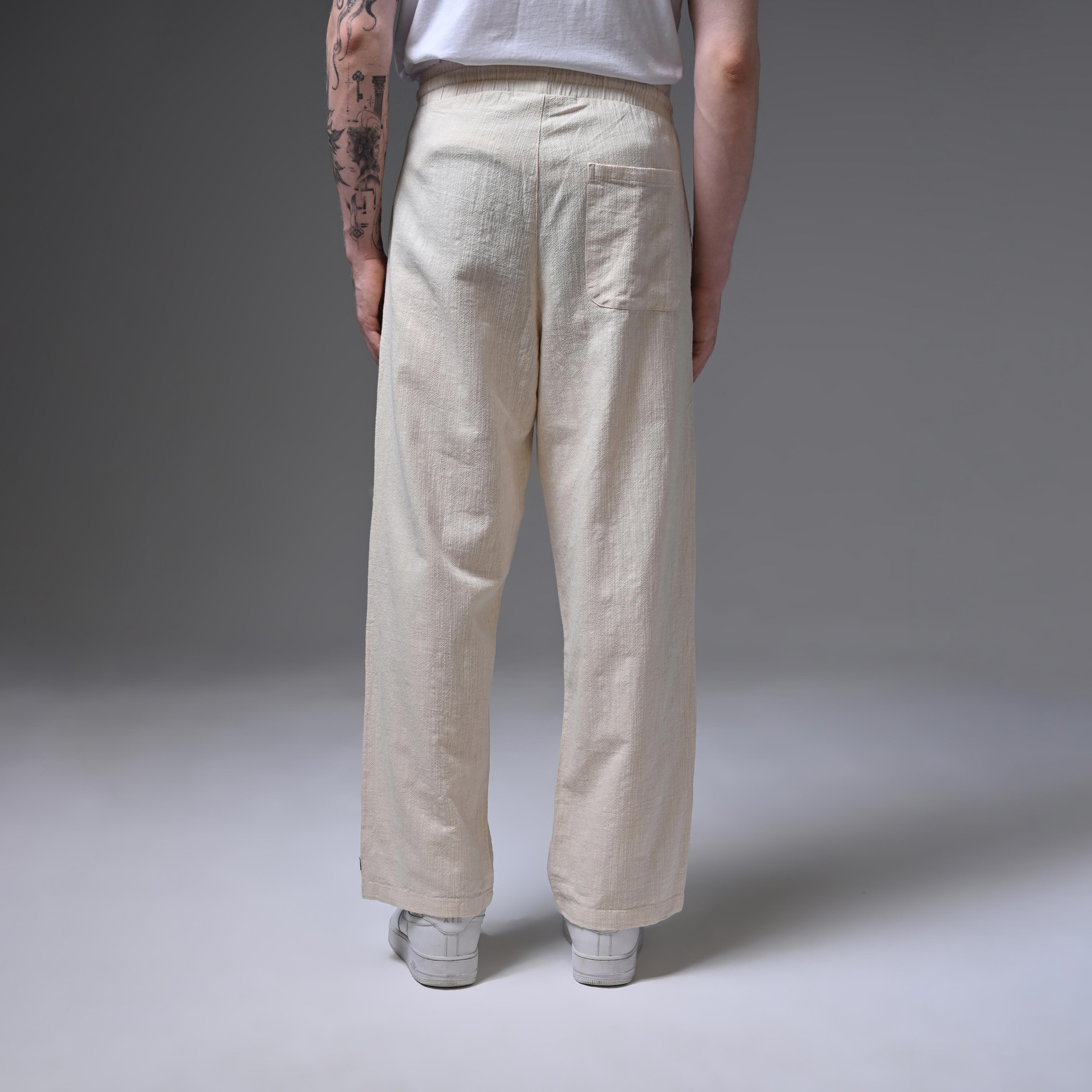 OVERSIZE LINEN TROUSERS-ECRU