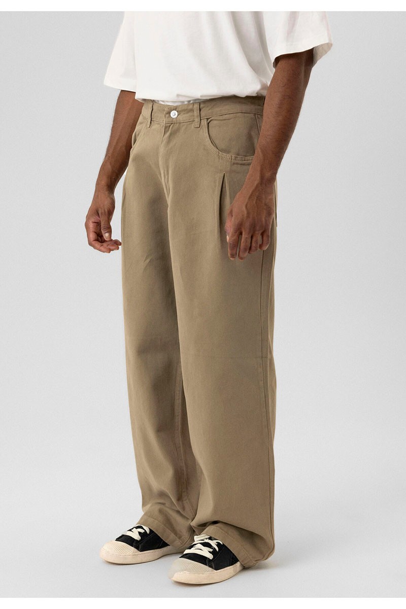 BALLOON FIT GABARDINE TROUSERS MINK