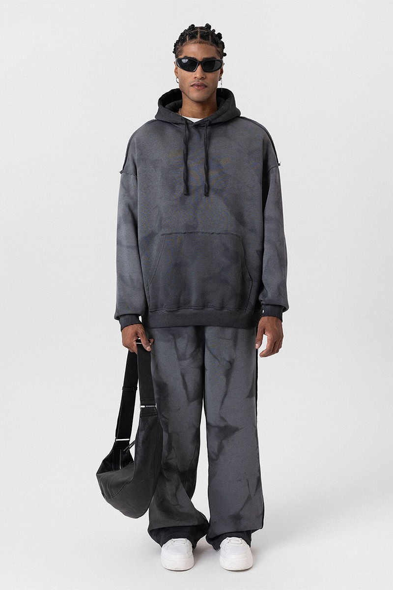 COLOR TRANSITION WASHABLE OVERSIZE TRACKSUIT BLACK