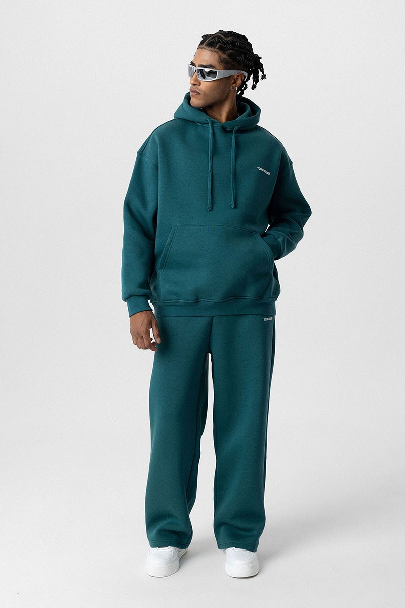 YOUNG ATELIER PRINTED OVERSIZE TRACKSUIT PETROL