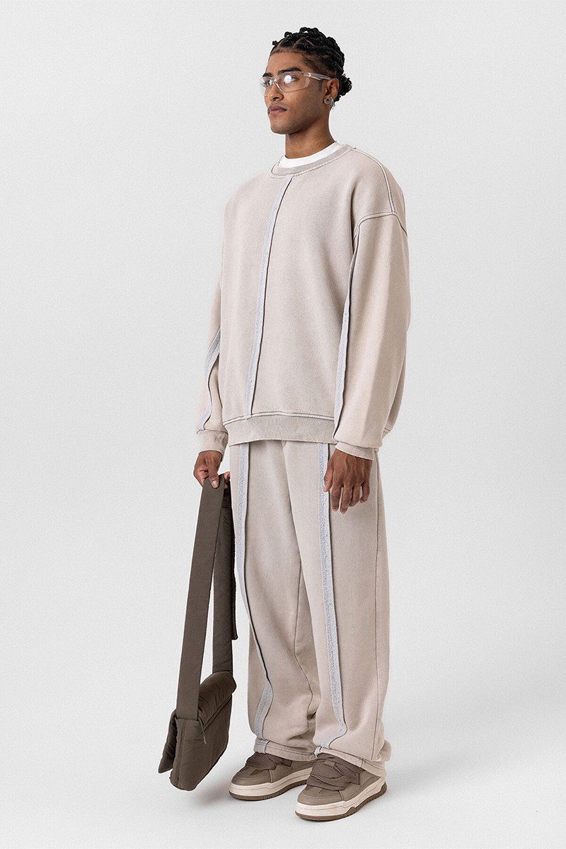 WASHABLE OVERSIZE TRACKSUIT LIGHT STONE