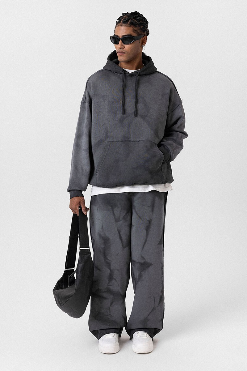 COLOR TRANSITION WASHABLE OVERSIZE TRACKSUIT BLACK