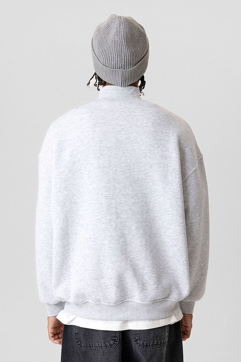 BASIC ZIPPERED OVERSIZE SWEATSHIRT KARMELANGE