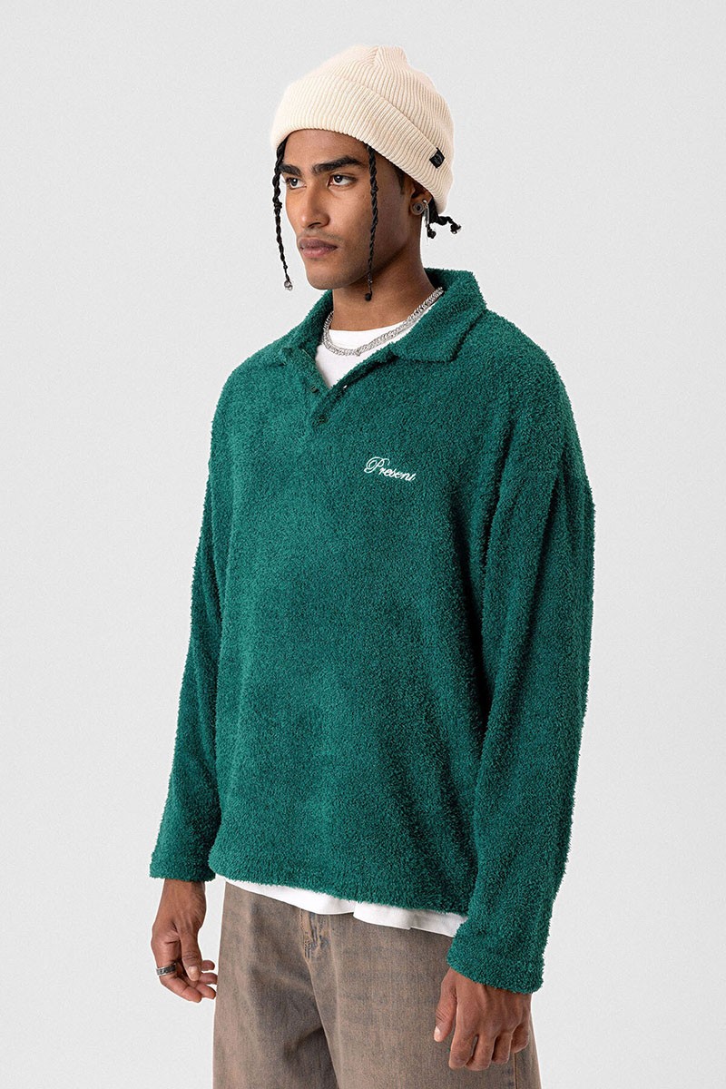 OVERSIZED SWEATSHIRT WITH TEXT DETAILED GREEN