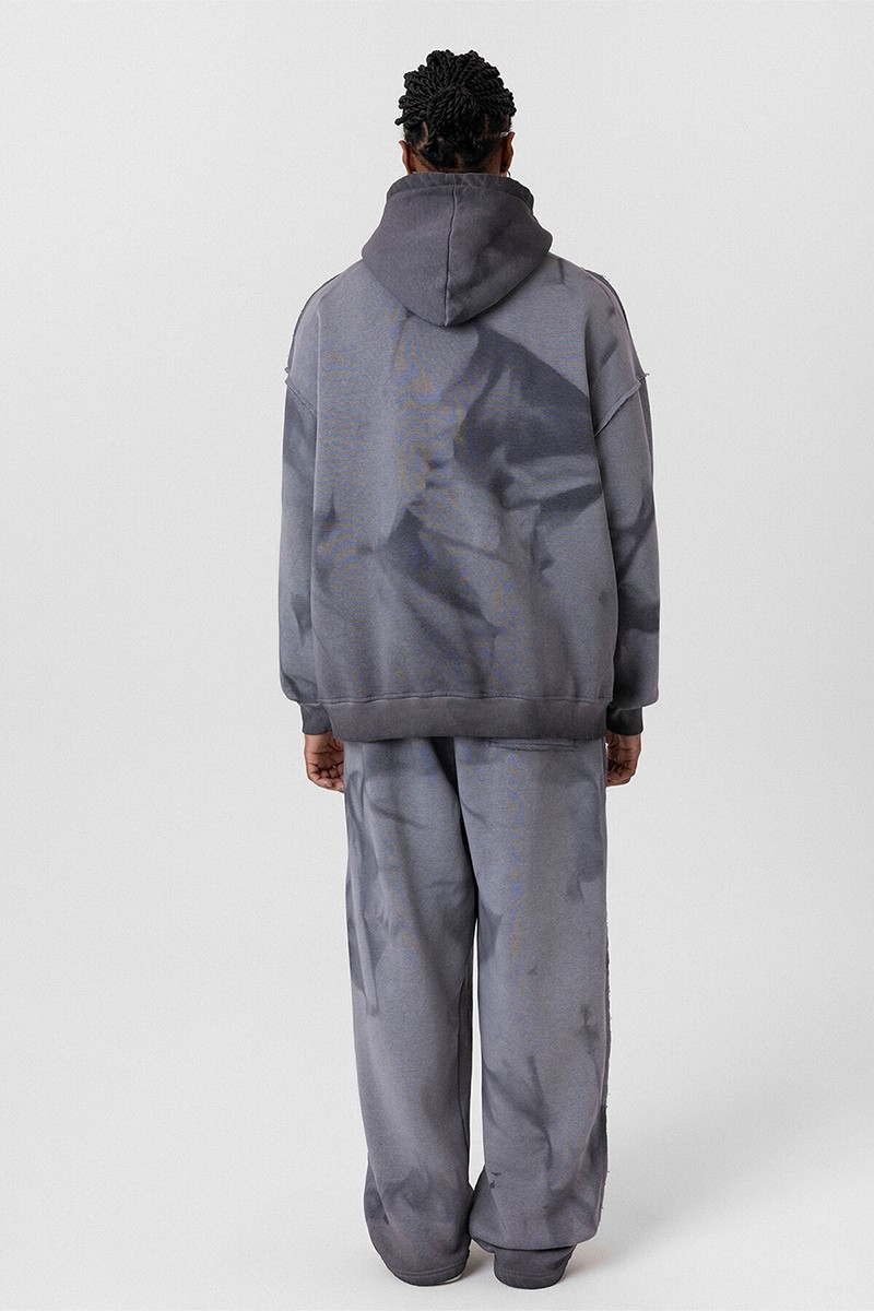 COLOR TRANSITION WASHABLE OVERSIZE TRACKSUIT GRAY