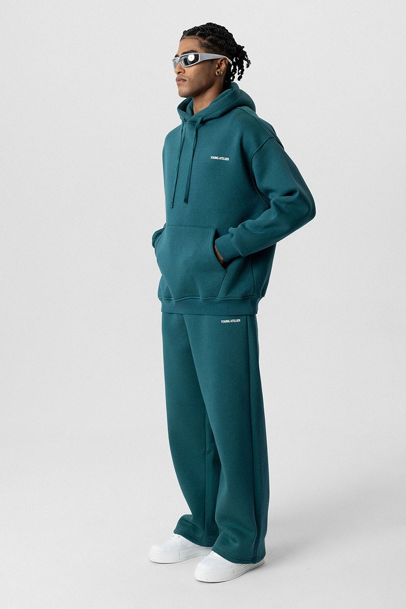 YOUNG ATELIER PRINTED OVERSIZE TRACKSUIT PETROL