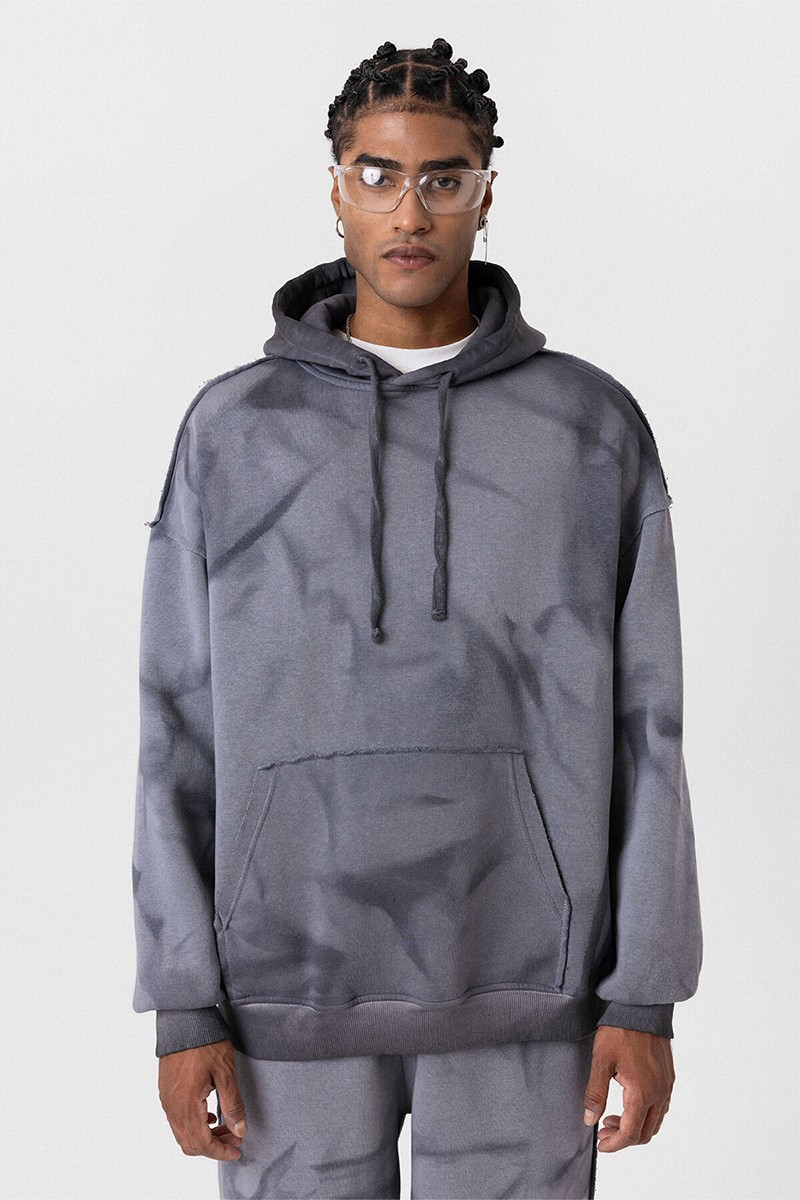 COLOR TRANSITION WASHABLE OVERSIZE TRACKSUIT GRAY