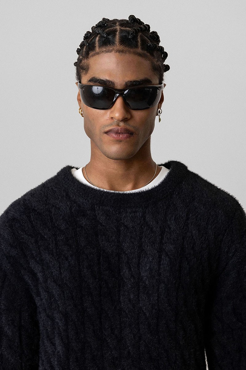 OVERSIZE KNITWEAR SWEATER-BLACK