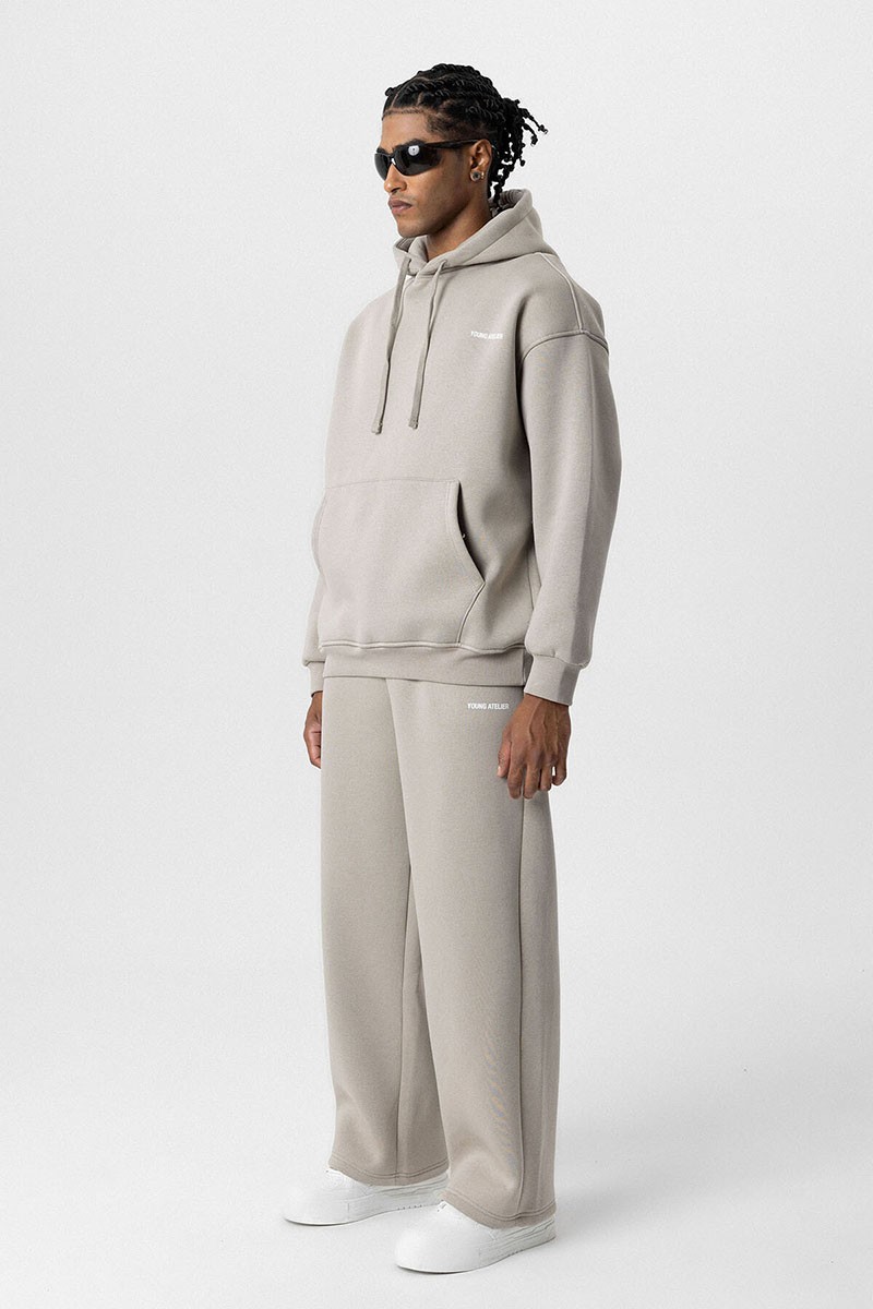 YOUNG ATELIER PRINTED OVERSIZE TRACKSUIT LIGHT GRAY