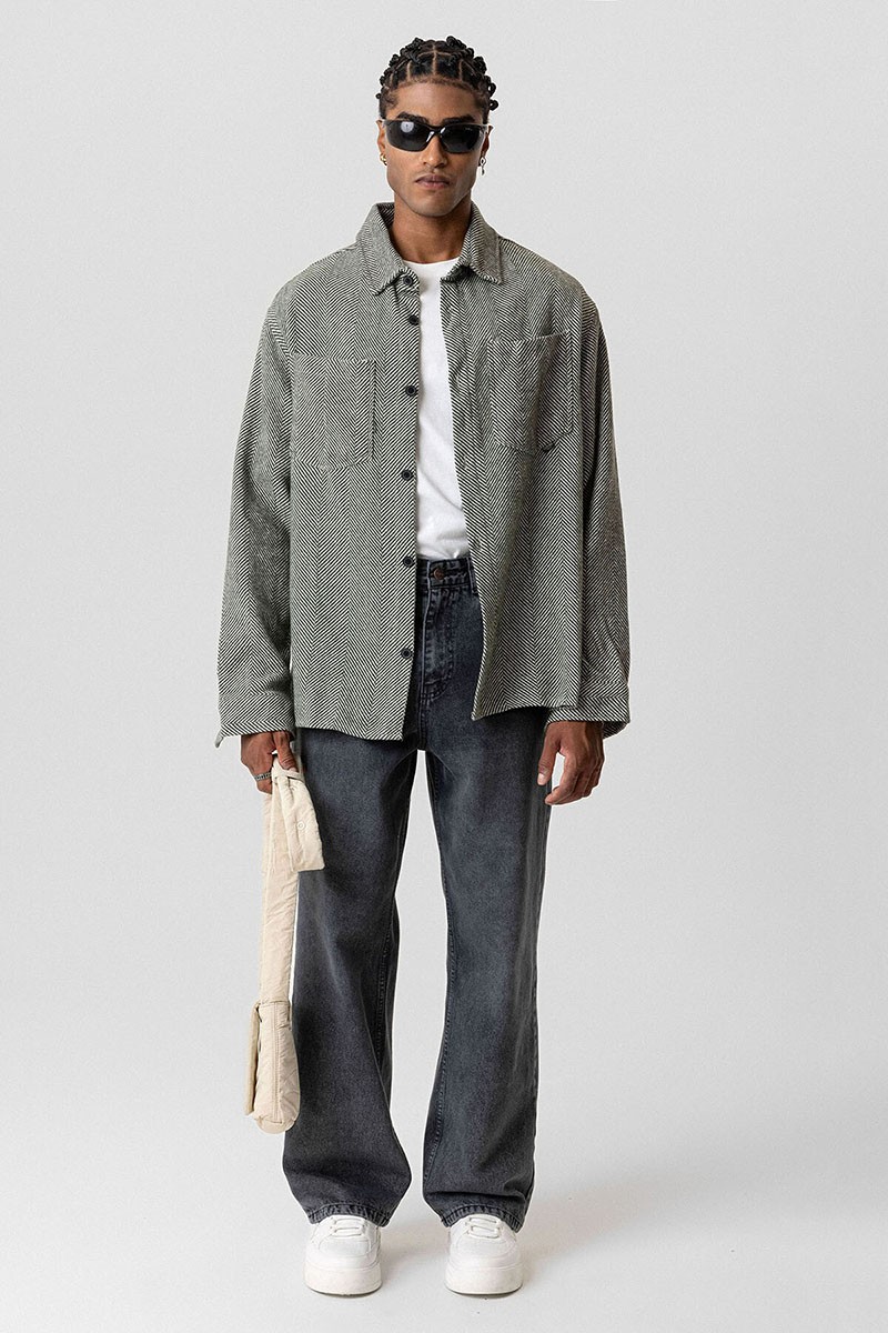 DOUBLE POCKET DETAILED OVERSIZE LUMBER SHIRT-KHAKI