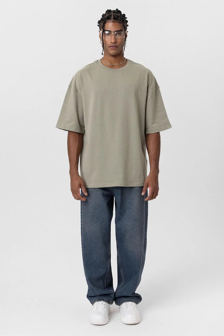 Basic Oversize T-Shirt Khaki