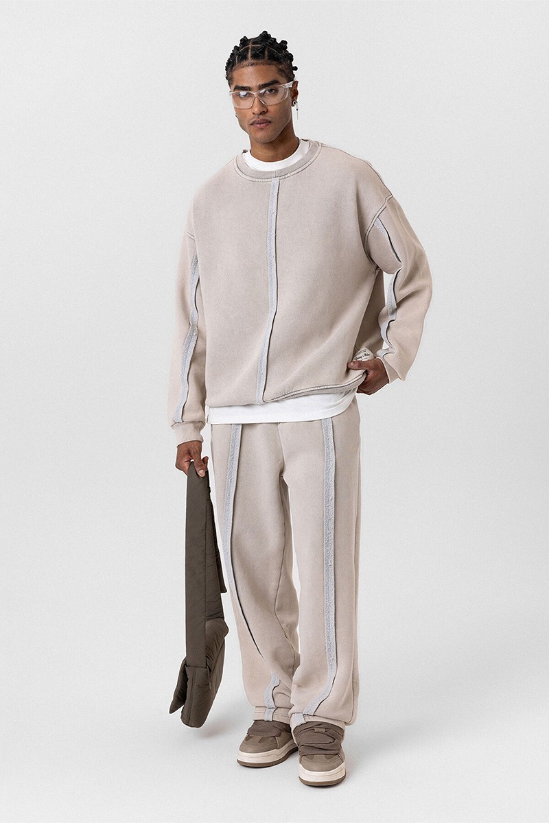 WASHABLE OVERSIZE TRACKSUIT LIGHT STONE