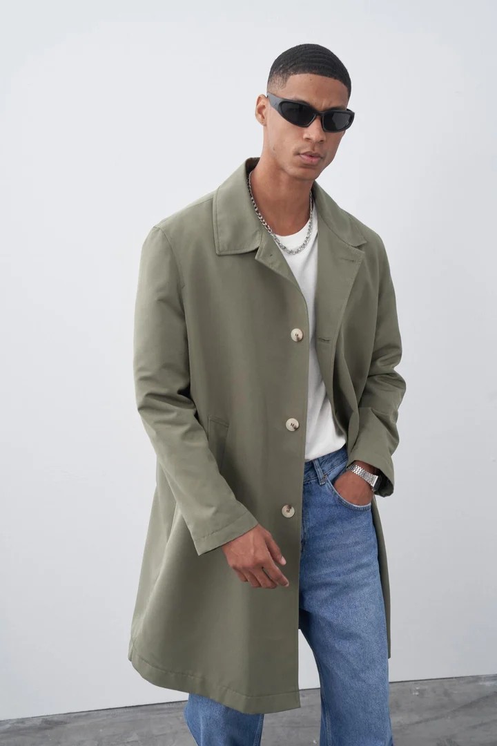 Mink Oversize Trench Coat Khaki