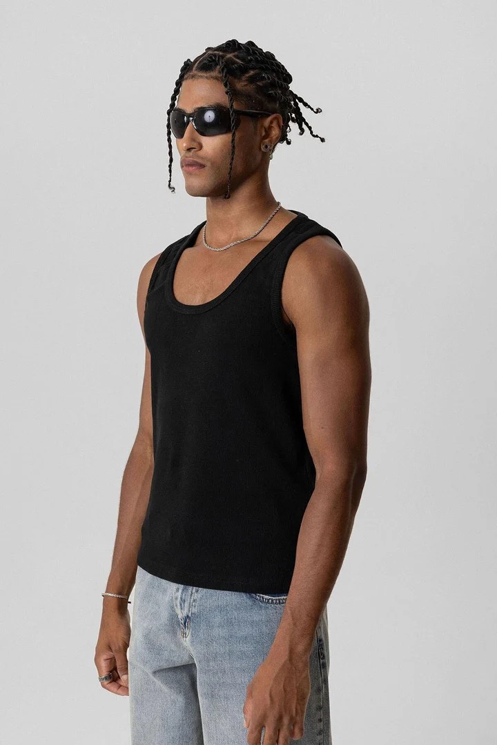 Basic Tank Top Camisole Undershirt Black