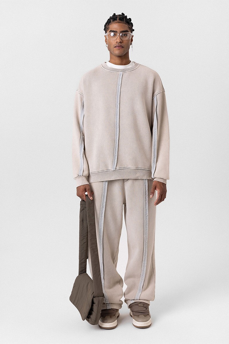 WASHABLE OVERSIZE TRACKSUIT LIGHT STONE