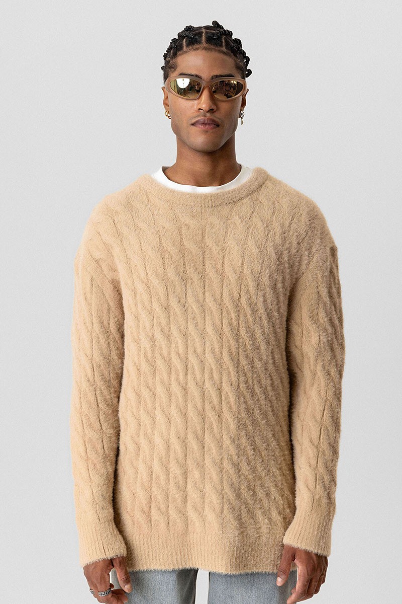 OVERSIZE KNITWEAR-BEIGE