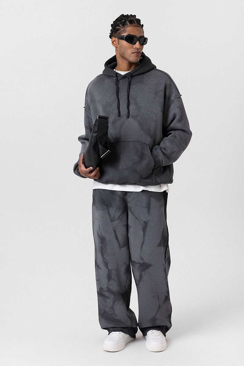 COLOR TRANSITION WASHABLE OVERSIZE TRACKSUIT BLACK