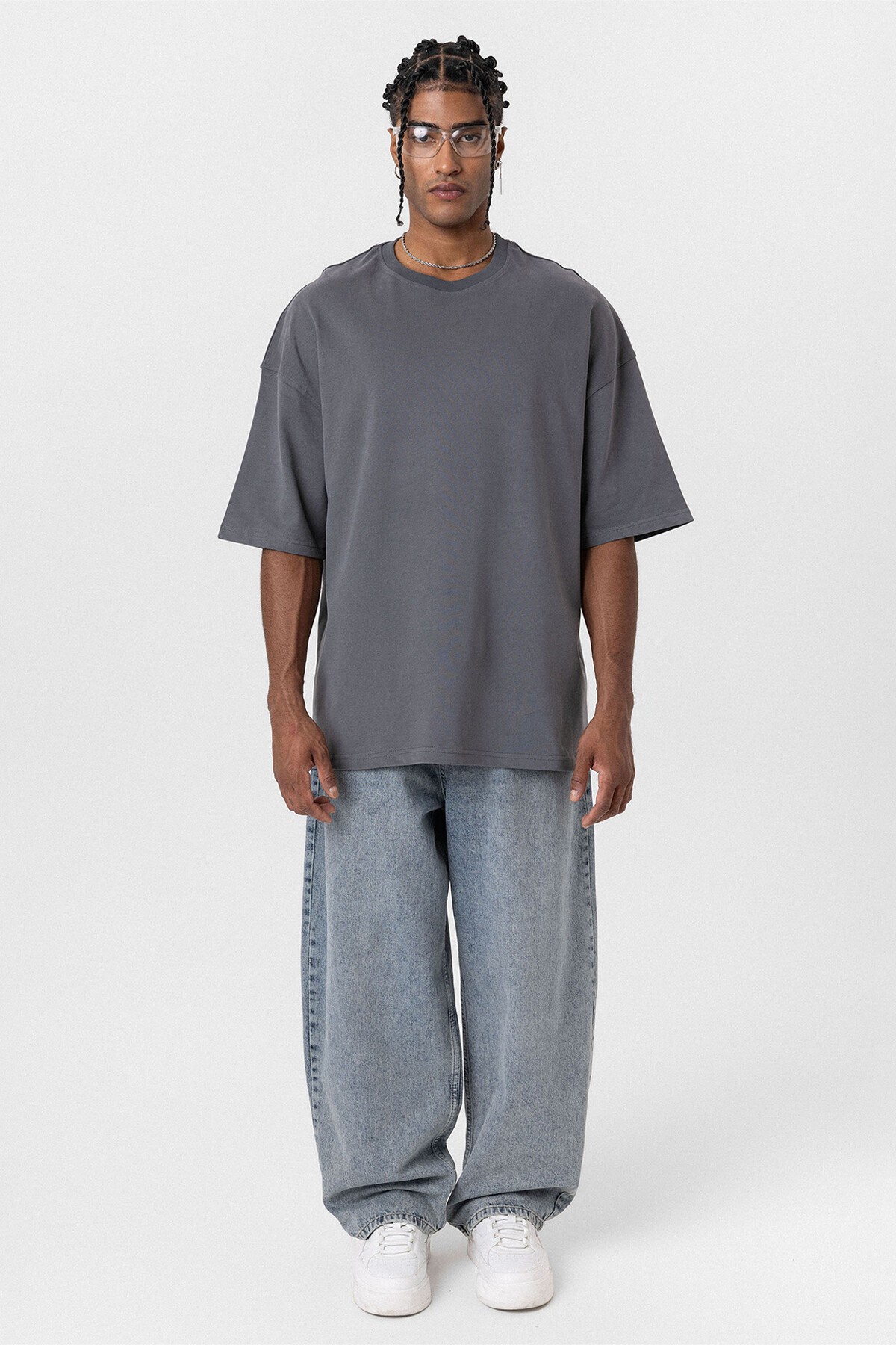 BASIC OVERSIZE TSHIRT-SMOKED