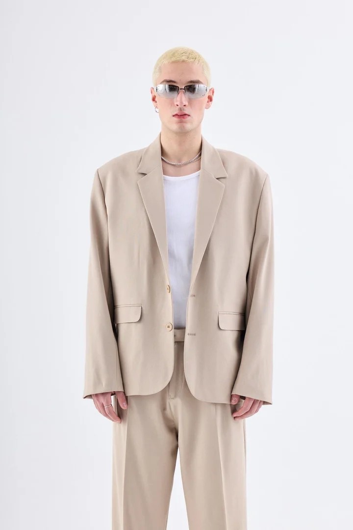 Classic Oversize Suit Beige