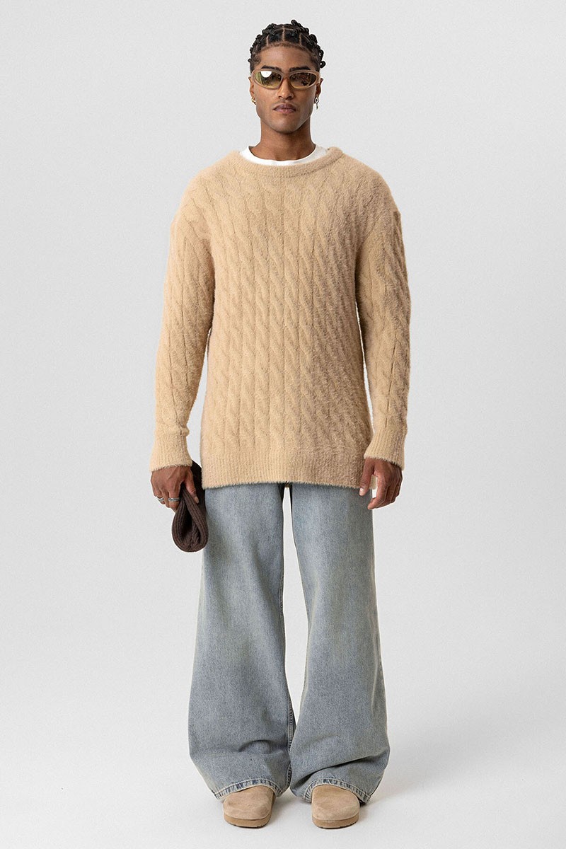 OVERSIZE KNITWEAR-BEIGE