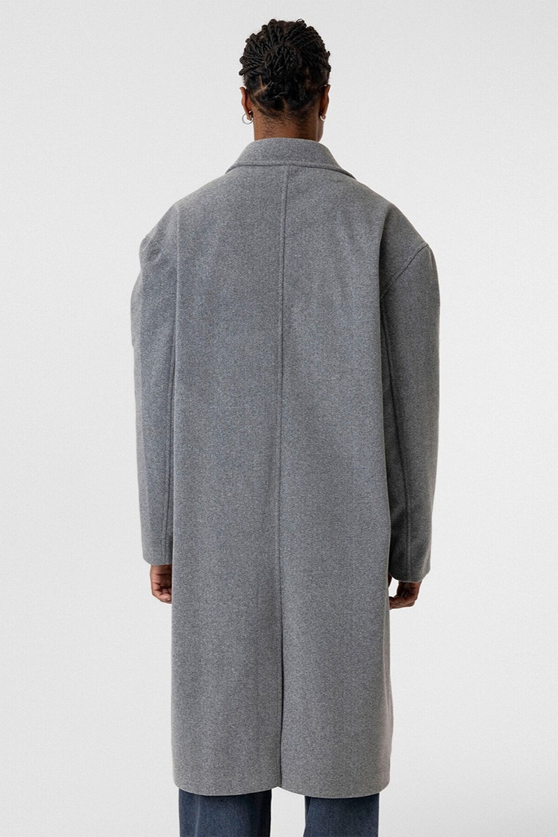 OVERSIZE LONG CASHMERE COAT GRAY