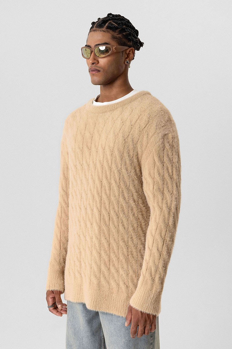 OVERSIZE KNITWEAR-BEIGE