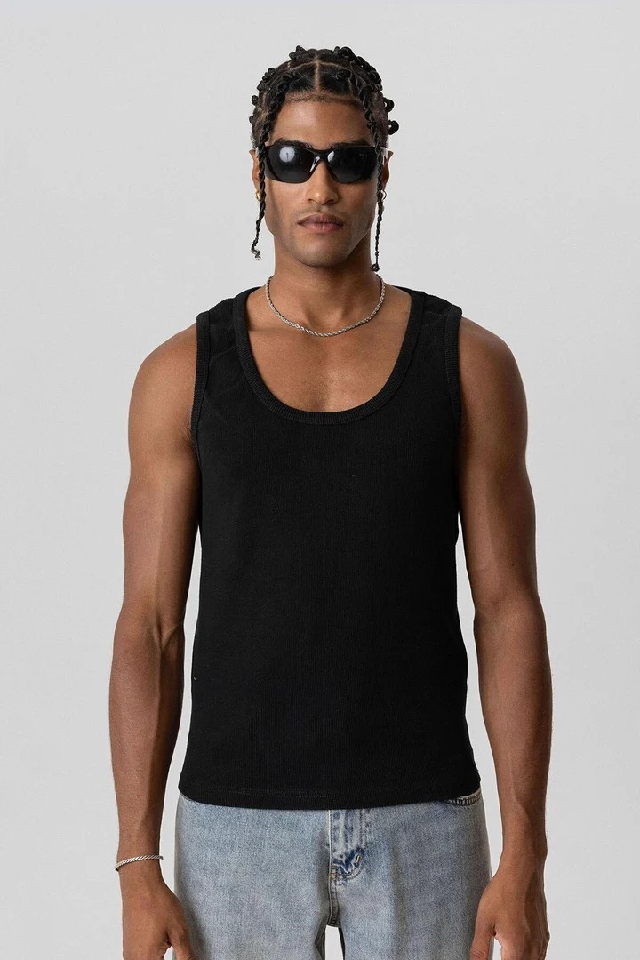 Basic Tank Top Camisole Undershirt Black