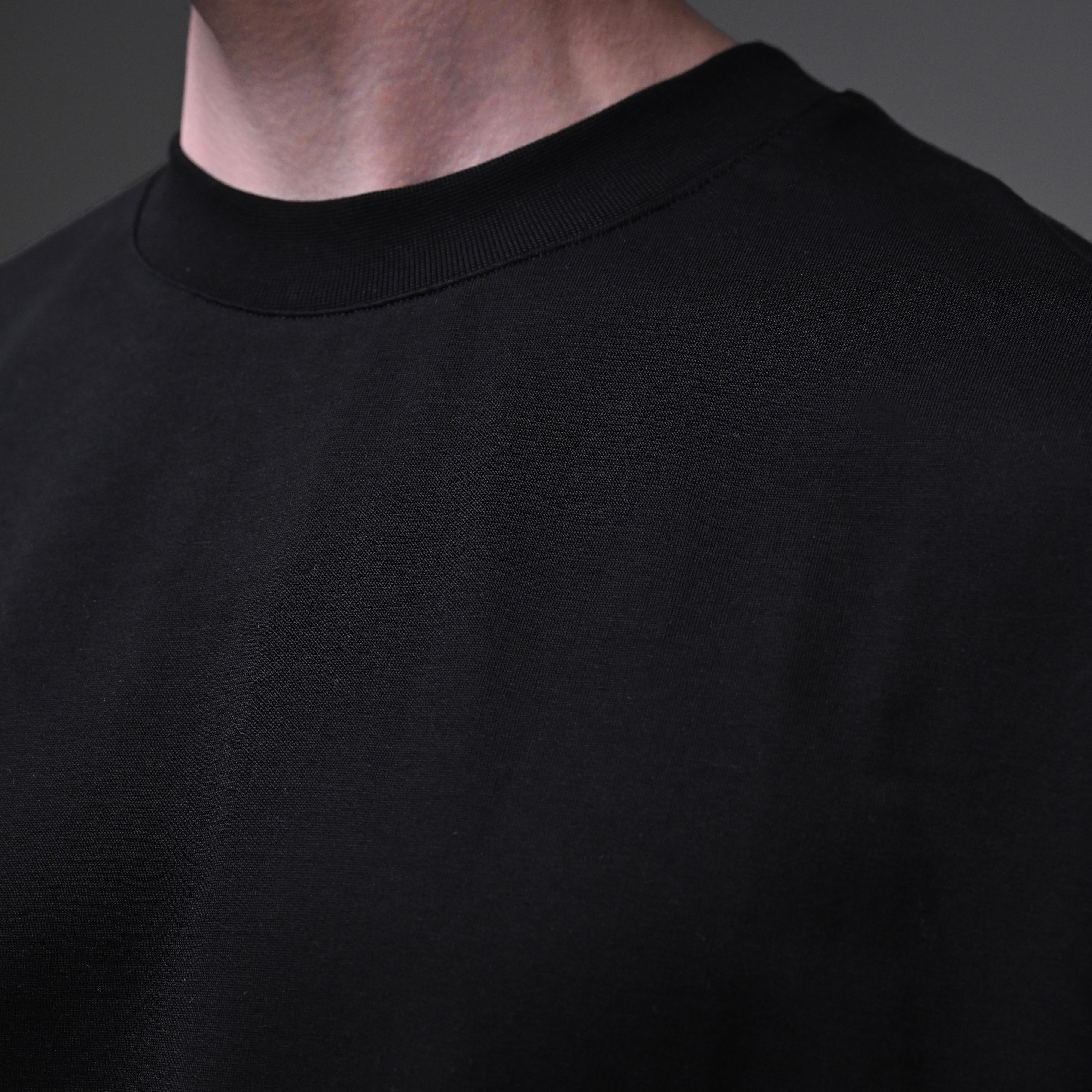 BASIC OVERSIZED COTTON T-SHIRT-BLACK