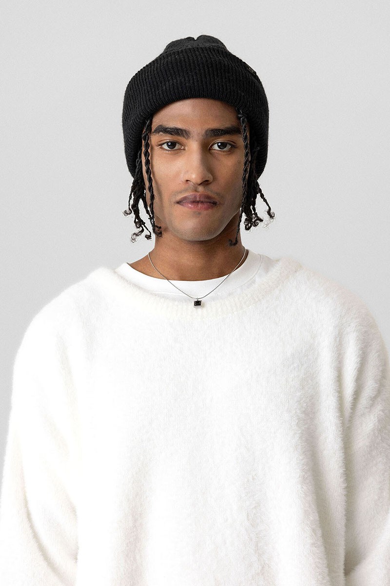 OVERSIZE PLUSH KNITWEAR-BONE