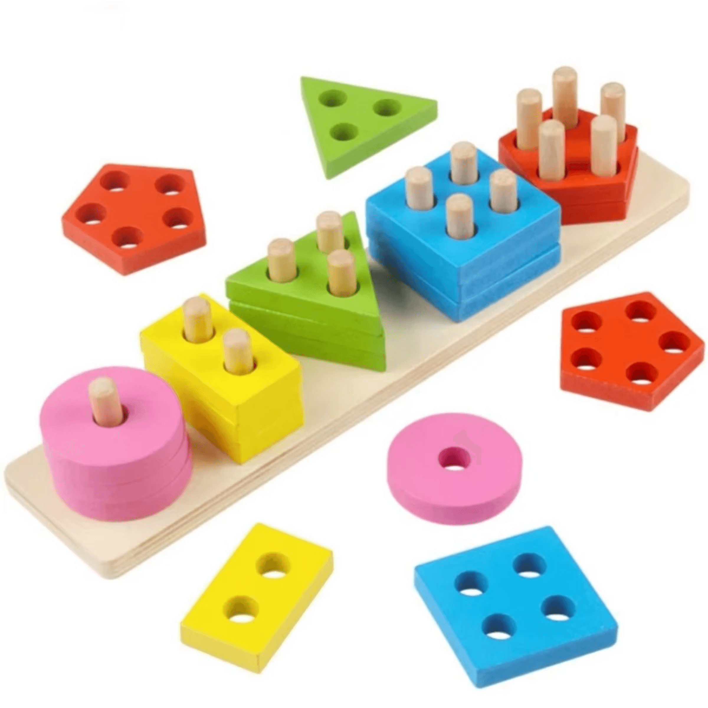 4'Lü Ahşap Bul Tak Geometrik Şekiller