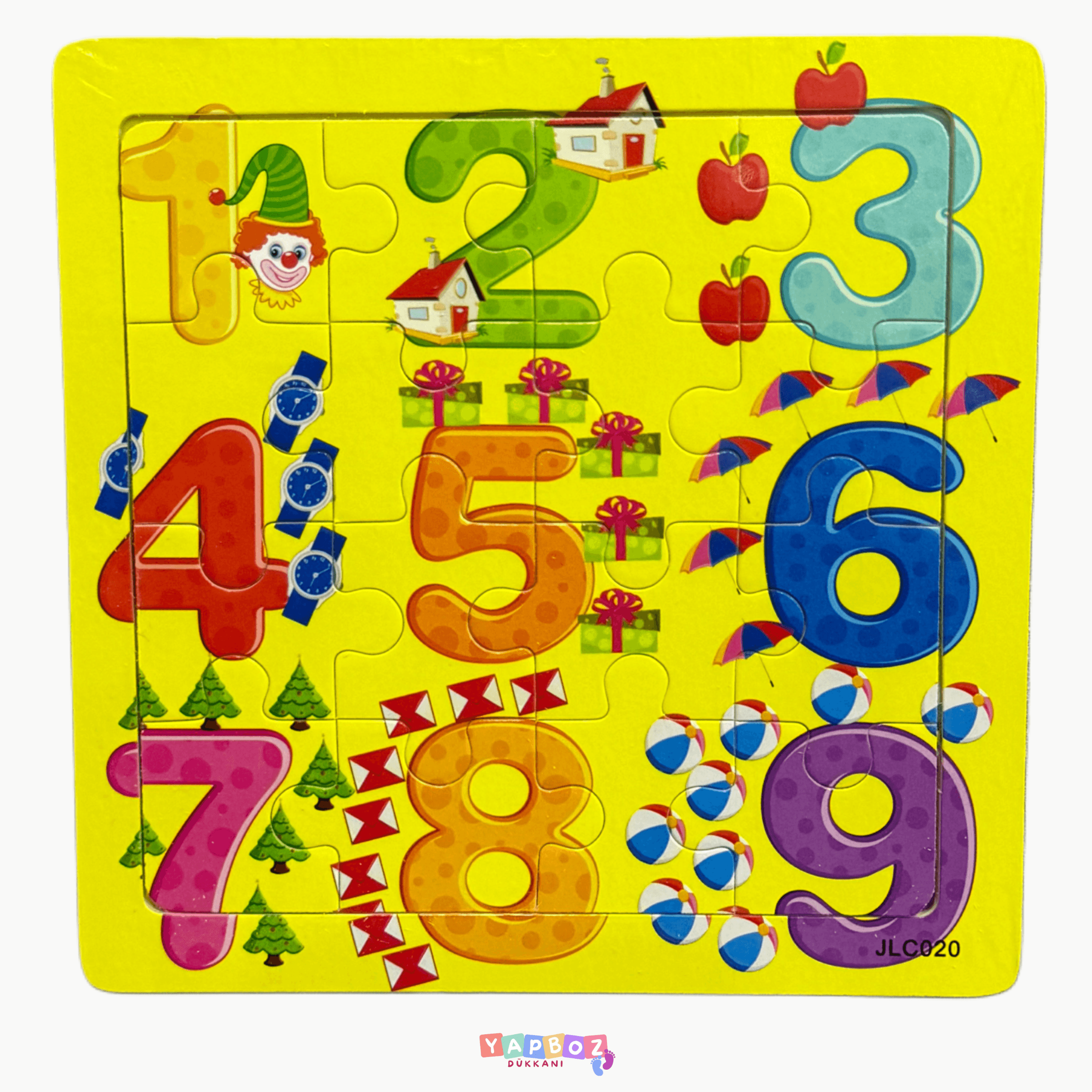 Sayı Desenli Montessori Ahşap Yapboz