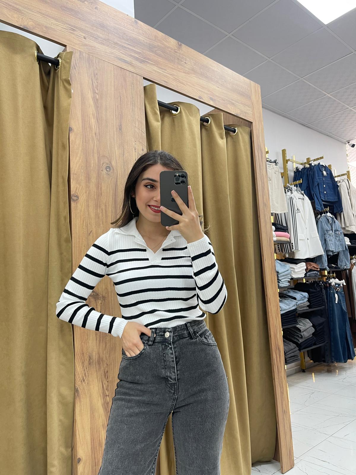 Püsküllü Kot Pantolon - Gri