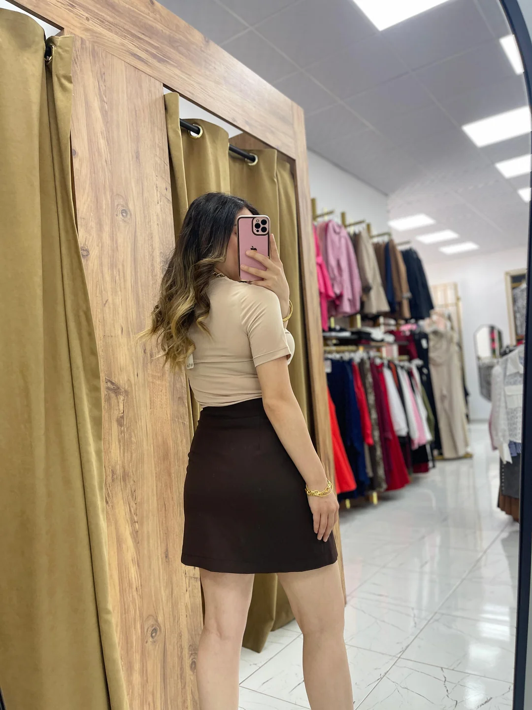 Romi  Şort Etek  - Acı Kahve